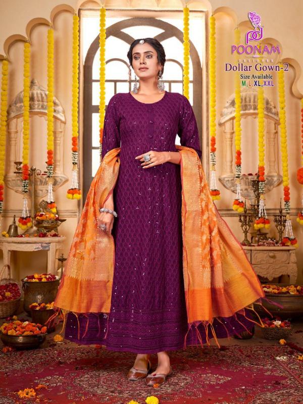 Poonam Dollar Gown 2 Festive Wear Rayon Designer Readymade Collection